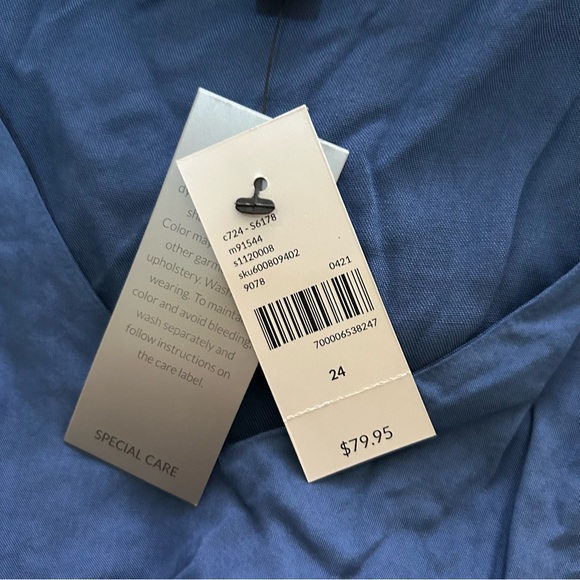 Lane Bryant Blue/White Tie Dye Dress - 24 - Picture 8 of 10